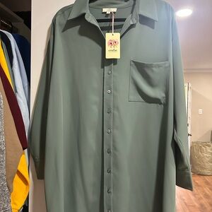 Long sleeve button up dress